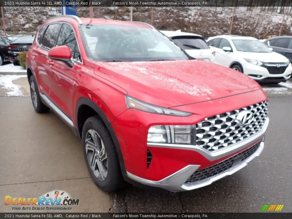 2021 Hyundai Santa Fe SEL AWD Calypso Red / Black Photo #3