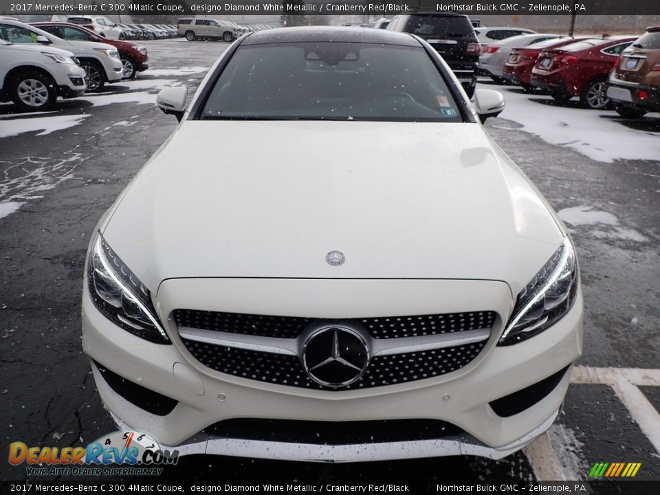 2017 Mercedes-Benz C 300 4Matic Coupe designo Diamond White Metallic / Cranberry Red/Black Photo #3