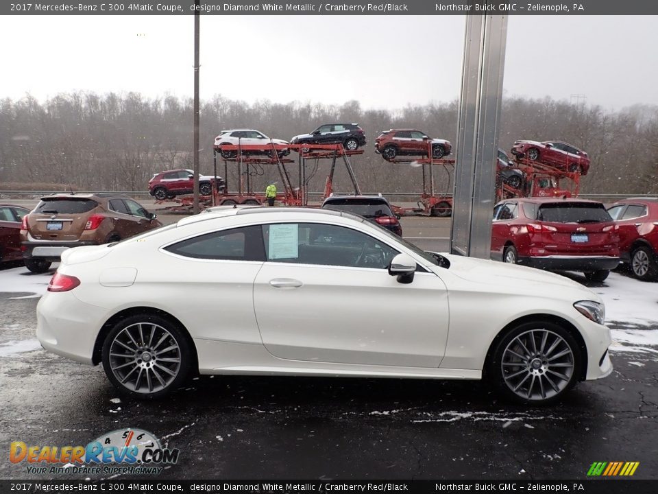 2017 Mercedes-Benz C 300 4Matic Coupe designo Diamond White Metallic / Cranberry Red/Black Photo #5