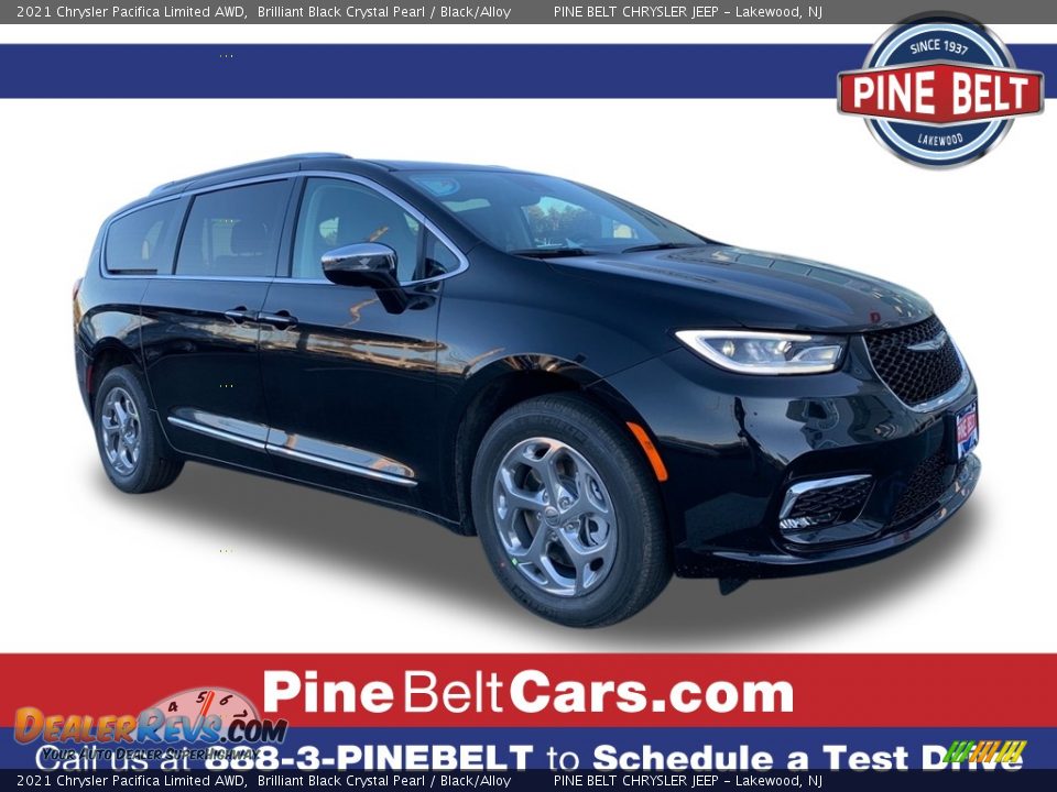 2021 Chrysler Pacifica Limited AWD Brilliant Black Crystal Pearl / Black/Alloy Photo #1