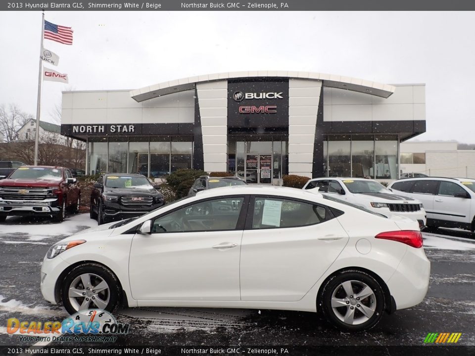 2013 Hyundai Elantra GLS Shimmering White / Beige Photo #1