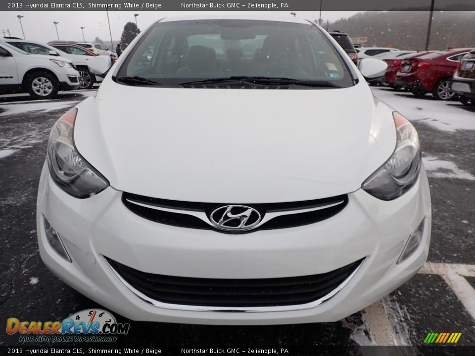 2013 Hyundai Elantra GLS Shimmering White / Beige Photo #3