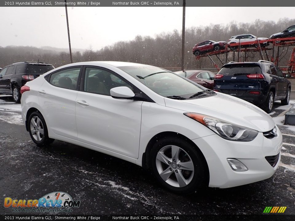 2013 Hyundai Elantra GLS Shimmering White / Beige Photo #4