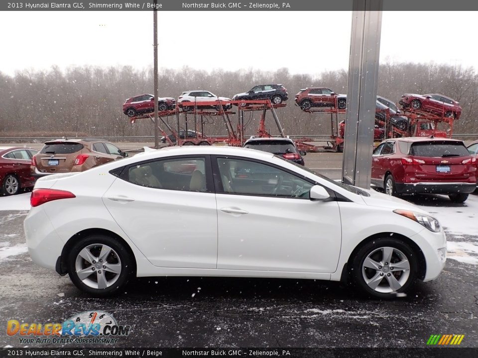 2013 Hyundai Elantra GLS Shimmering White / Beige Photo #5