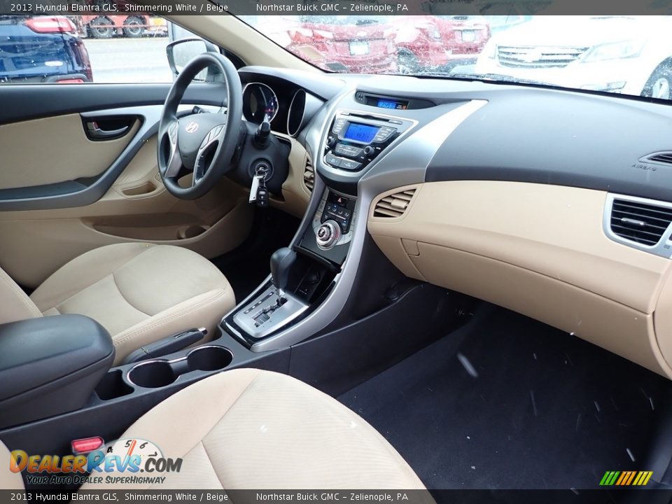 2013 Hyundai Elantra GLS Shimmering White / Beige Photo #6