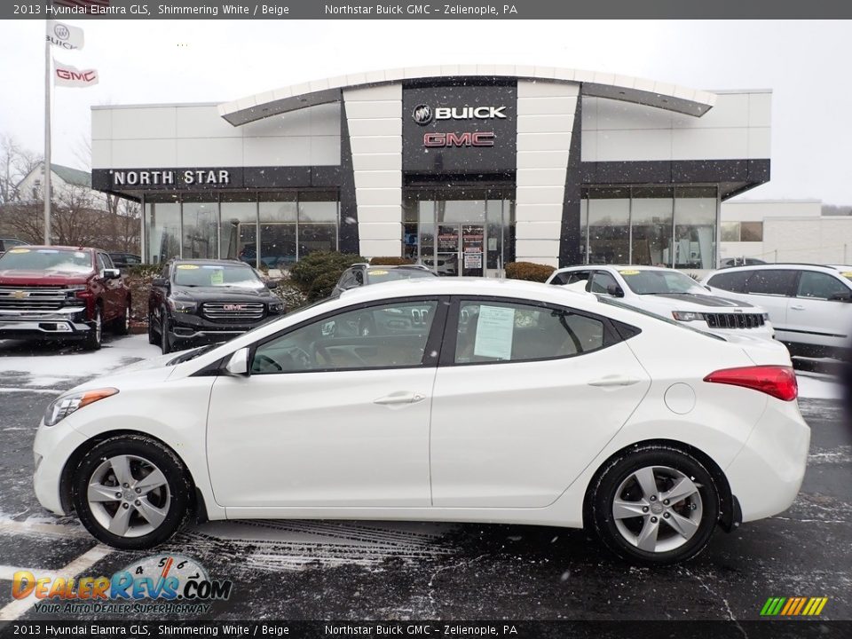 2013 Hyundai Elantra GLS Shimmering White / Beige Photo #13