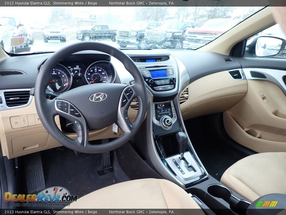 2013 Hyundai Elantra GLS Shimmering White / Beige Photo #18