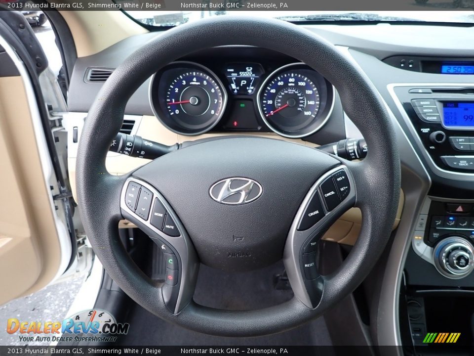 2013 Hyundai Elantra GLS Shimmering White / Beige Photo #24