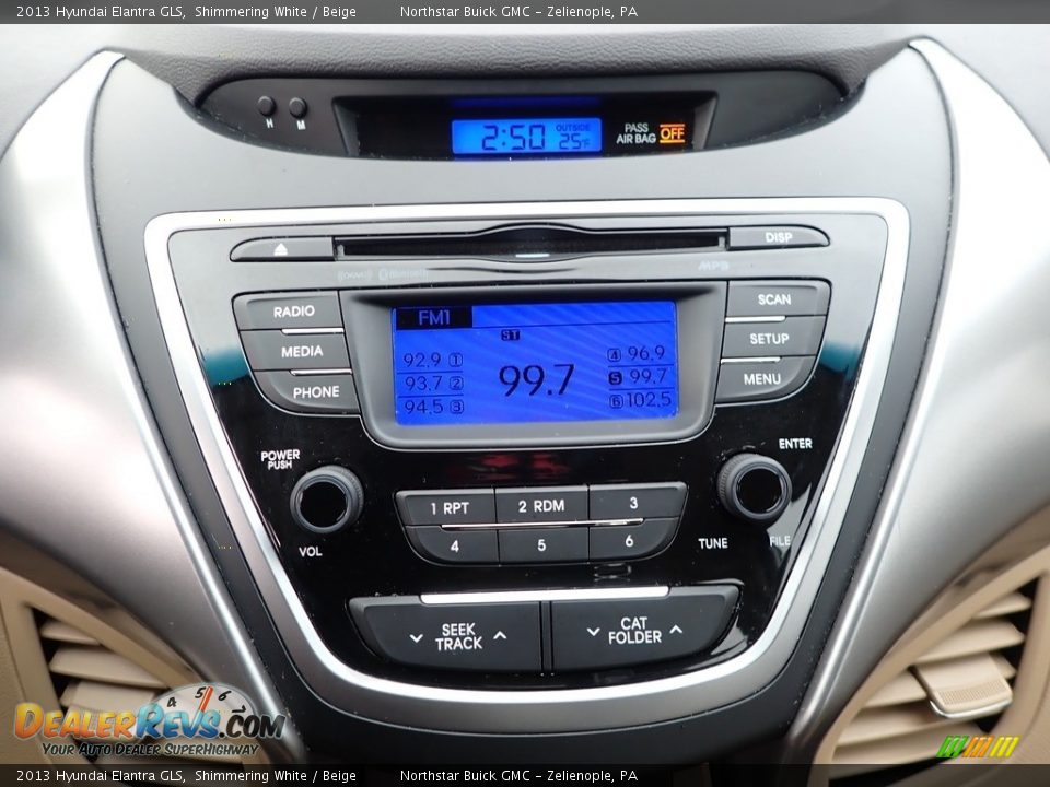 2013 Hyundai Elantra GLS Shimmering White / Beige Photo #27