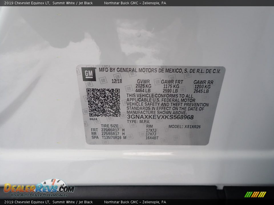 2019 Chevrolet Equinox LT Summit White / Jet Black Photo #16