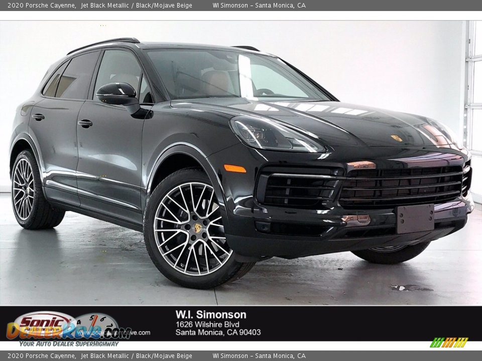 2020 Porsche Cayenne Jet Black Metallic / Black/Mojave Beige Photo #1