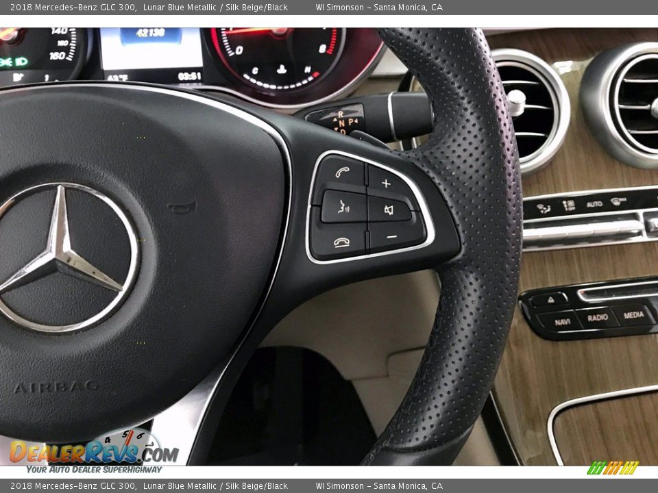 2018 Mercedes-Benz GLC 300 Lunar Blue Metallic / Silk Beige/Black Photo #22