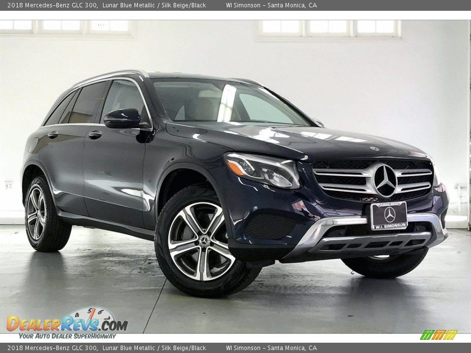 2018 Mercedes-Benz GLC 300 Lunar Blue Metallic / Silk Beige/Black Photo #34