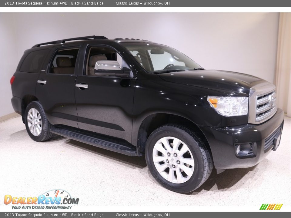 2013 Toyota Sequoia Platinum 4WD Black / Sand Beige Photo #1