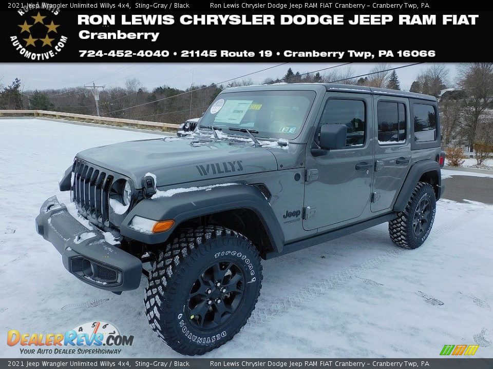 2021 Jeep Wrangler Unlimited Willys 4x4 Sting-Gray / Black Photo #1