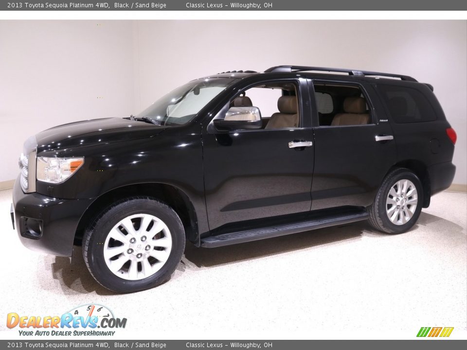 2013 Toyota Sequoia Platinum 4WD Black / Sand Beige Photo #3