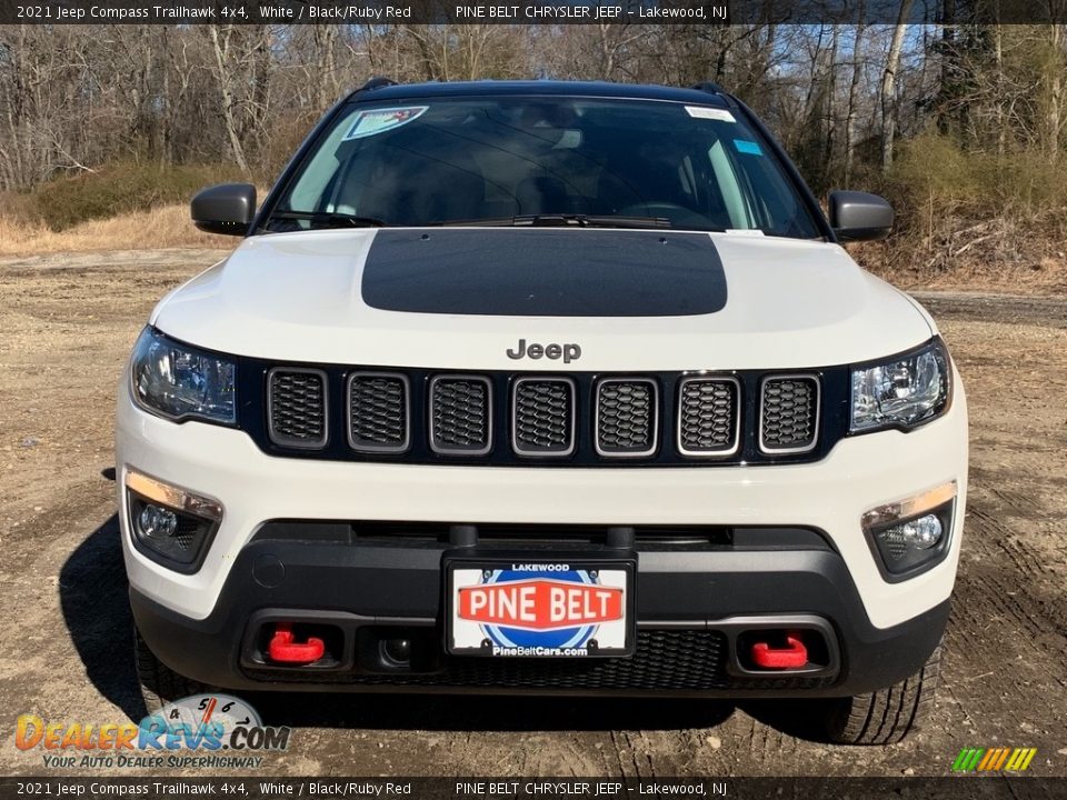 2021 Jeep Compass Trailhawk 4x4 White / Black/Ruby Red Photo #3