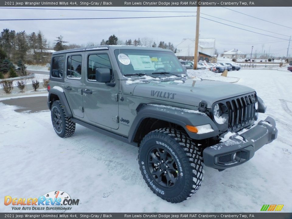 2021 Jeep Wrangler Unlimited Willys 4x4 Sting-Gray / Black Photo #3