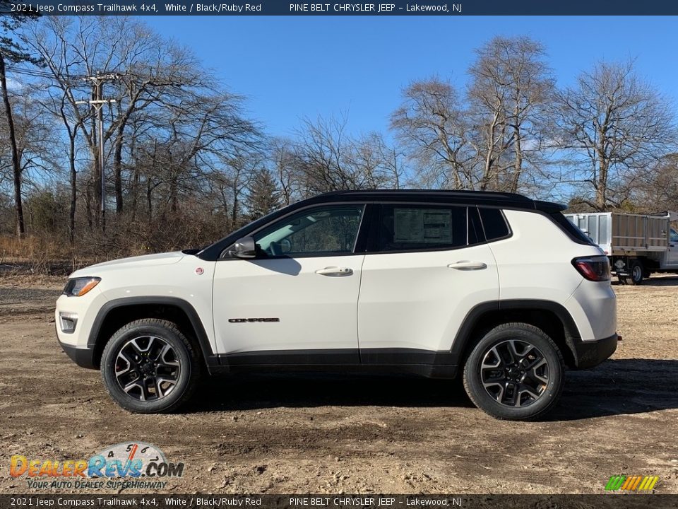 2021 Jeep Compass Trailhawk 4x4 White / Black/Ruby Red Photo #4