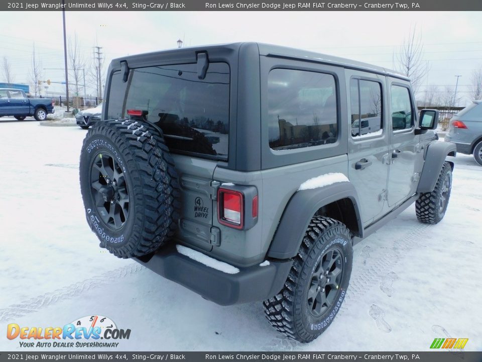 2021 Jeep Wrangler Unlimited Willys 4x4 Sting-Gray / Black Photo #5