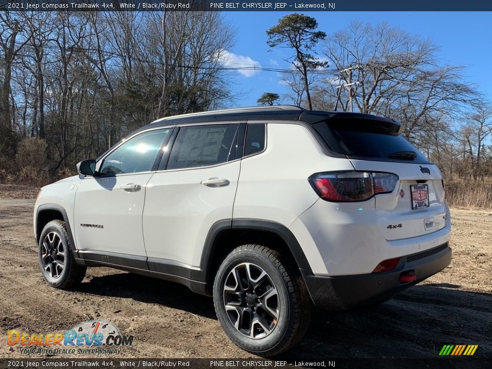 2021 Jeep Compass Trailhawk 4x4 White / Black/Ruby Red Photo #6