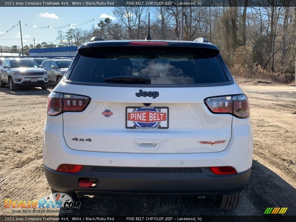 2021 Jeep Compass Trailhawk 4x4 White / Black/Ruby Red Photo #7