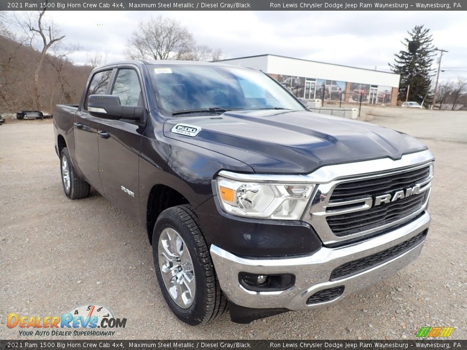 2021 Ram 1500 Big Horn Crew Cab 4x4 Maximum Steel Metallic / Diesel Gray/Black Photo #8