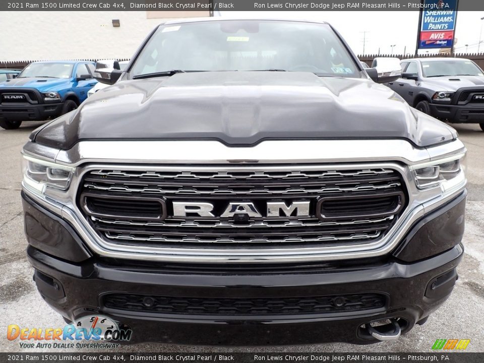 2021 Ram 1500 Limited Crew Cab 4x4 Diamond Black Crystal Pearl / Black Photo #8