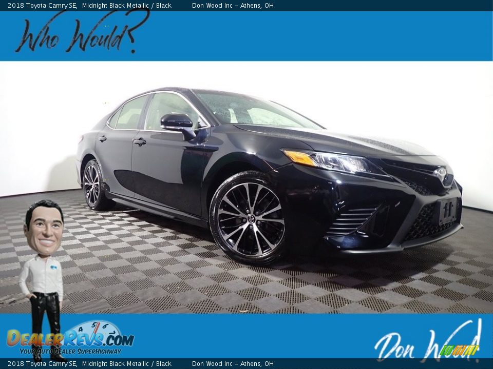2018 Toyota Camry SE Midnight Black Metallic / Black Photo #1