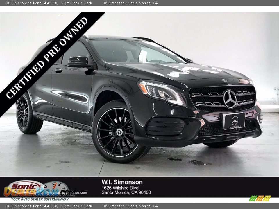 2018 Mercedes-Benz GLA 250 Night Black / Black Photo #1