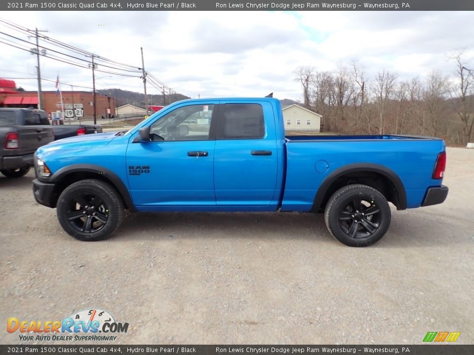 2021 Ram 1500 Classic Quad Cab 4x4 Hydro Blue Pearl / Black Photo #3