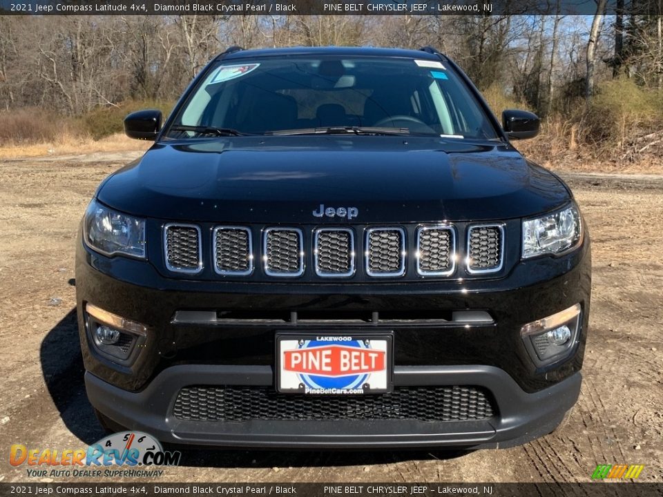 2021 Jeep Compass Latitude 4x4 Diamond Black Crystal Pearl / Black Photo #3