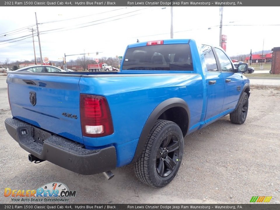 2021 Ram 1500 Classic Quad Cab 4x4 Hydro Blue Pearl / Black Photo #6