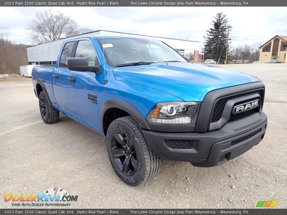 2021 Ram 1500 Classic Quad Cab 4x4 Hydro Blue Pearl / Black Photo #8