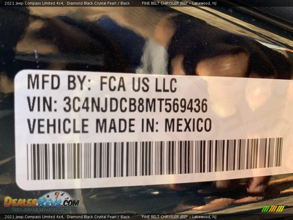 2021 Jeep Compass Limited 4x4 Diamond Black Crystal Pearl / Black Photo #14