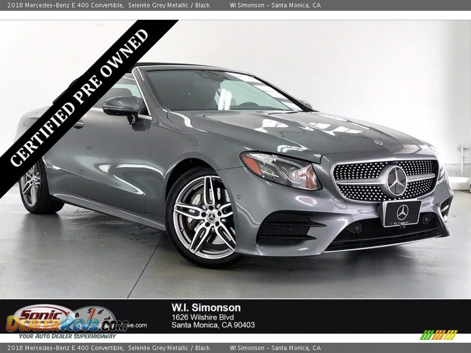 2018 Mercedes-Benz E 400 Convertible Selenite Grey Metallic / Black Photo #1