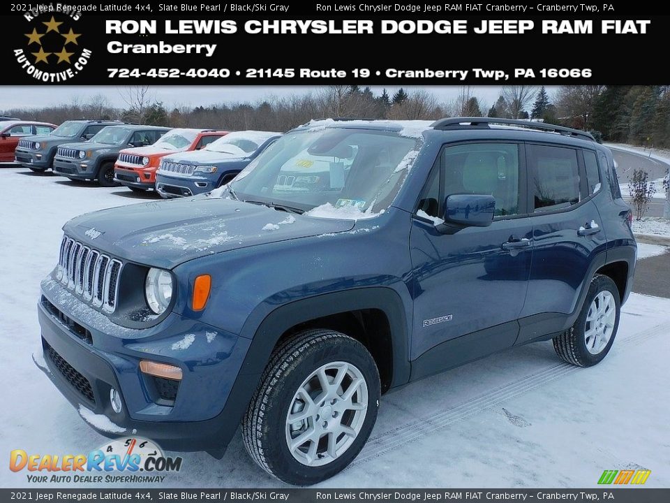 2021 Jeep Renegade Latitude 4x4 Slate Blue Pearl / Black/Ski Gray Photo #1