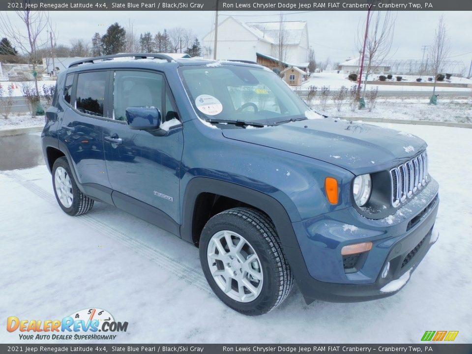 2021 Jeep Renegade Latitude 4x4 Slate Blue Pearl / Black/Ski Gray Photo #3