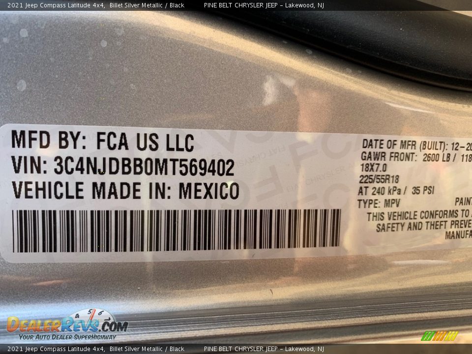 2021 Jeep Compass Latitude 4x4 Billet Silver Metallic / Black Photo #14