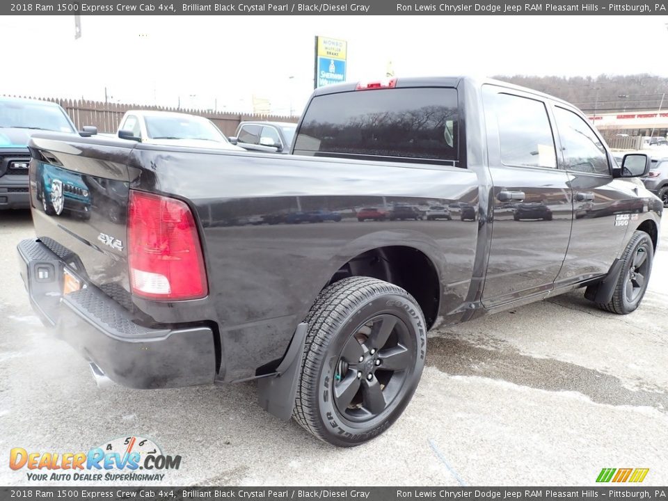 2018 Ram 1500 Express Crew Cab 4x4 Brilliant Black Crystal Pearl / Black/Diesel Gray Photo #5