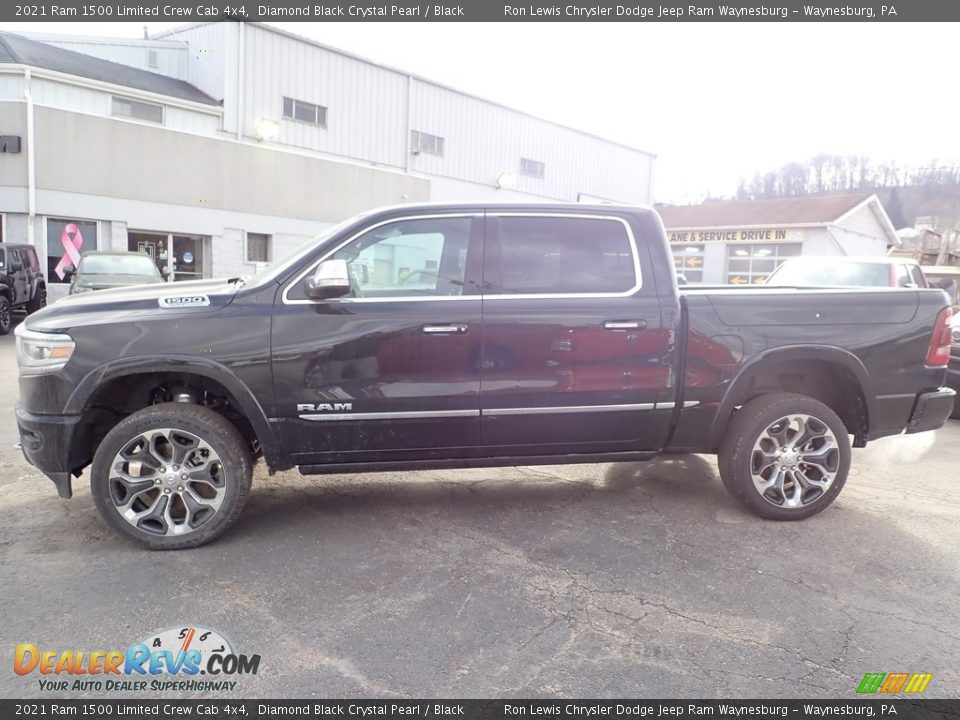 2021 Ram 1500 Limited Crew Cab 4x4 Diamond Black Crystal Pearl / Black Photo #3