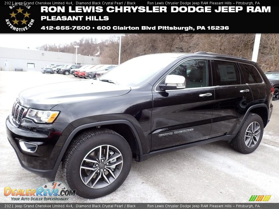 2021 Jeep Grand Cherokee Limited 4x4 Diamond Black Crystal Pearl / Black Photo #1