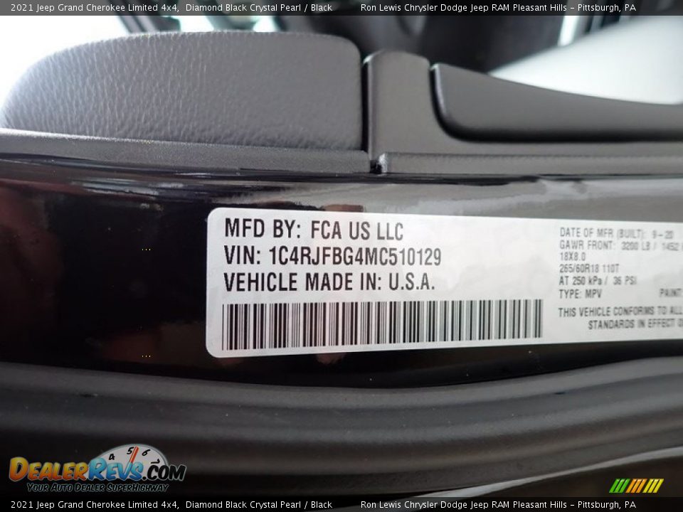 2021 Jeep Grand Cherokee Limited 4x4 Diamond Black Crystal Pearl / Black Photo #15