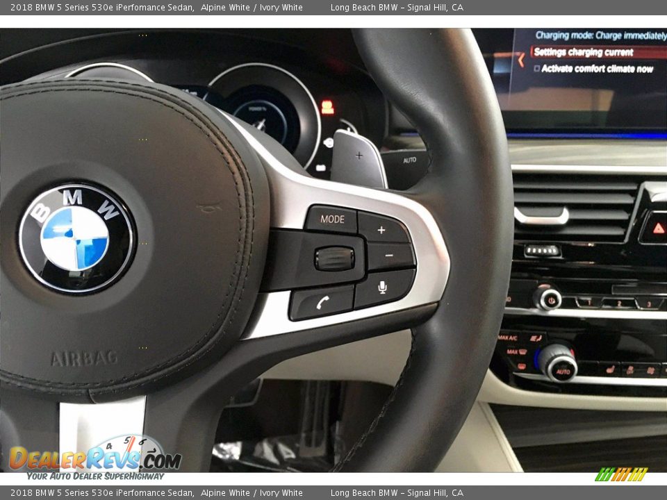 2018 BMW 5 Series 530e iPerfomance Sedan Alpine White / Ivory White Photo #19