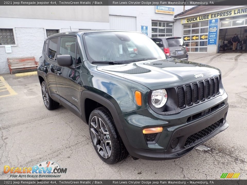 2021 Jeep Renegade Jeepster 4x4 TechnoGreen Metallic / Black Photo #8