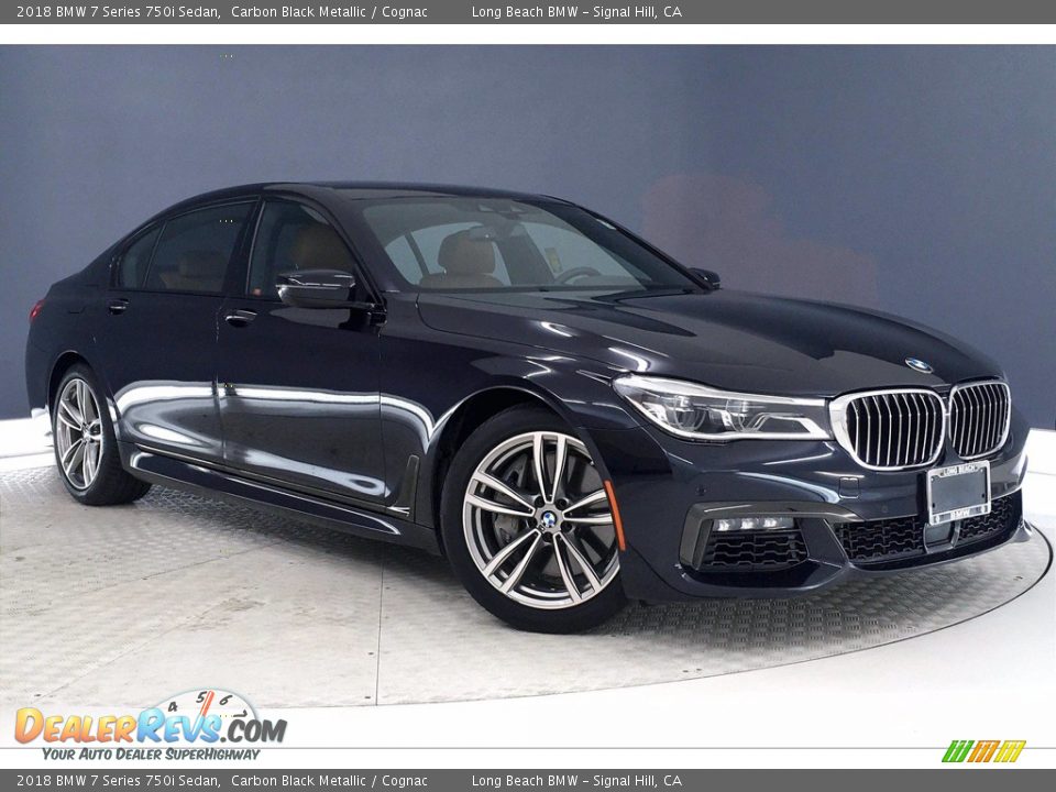2018 BMW 7 Series 750i Sedan Carbon Black Metallic / Cognac Photo #1
