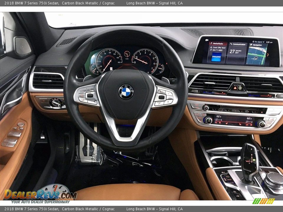 2018 BMW 7 Series 750i Sedan Carbon Black Metallic / Cognac Photo #4