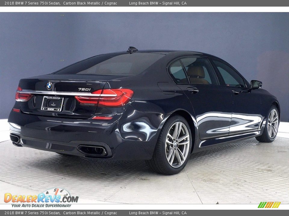 2018 BMW 7 Series 750i Sedan Carbon Black Metallic / Cognac Photo #13