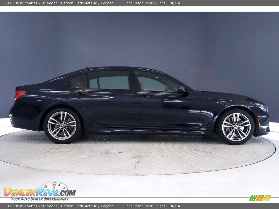 2018 BMW 7 Series 750i Sedan Carbon Black Metallic / Cognac Photo #14