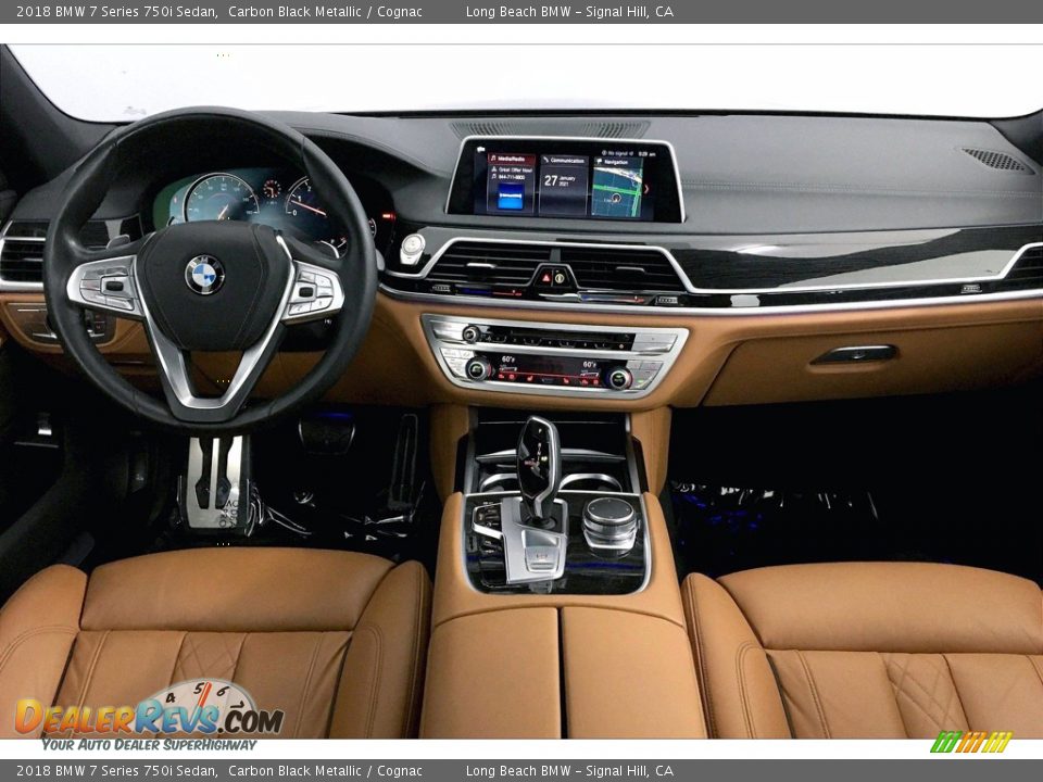 2018 BMW 7 Series 750i Sedan Carbon Black Metallic / Cognac Photo #15